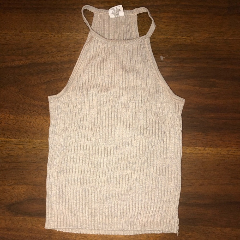Gray Ribbed Top